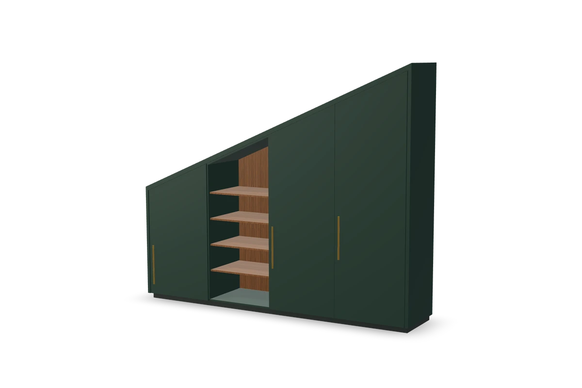 Sous-pente vert et noyer, composition du configurateur IAKO