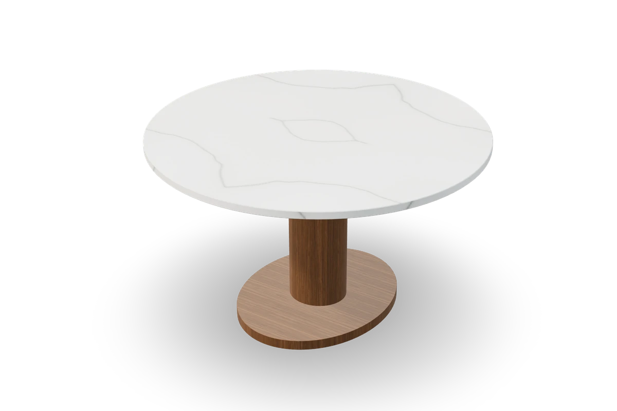Table ronde en marbre, composition du configurateur IAKO