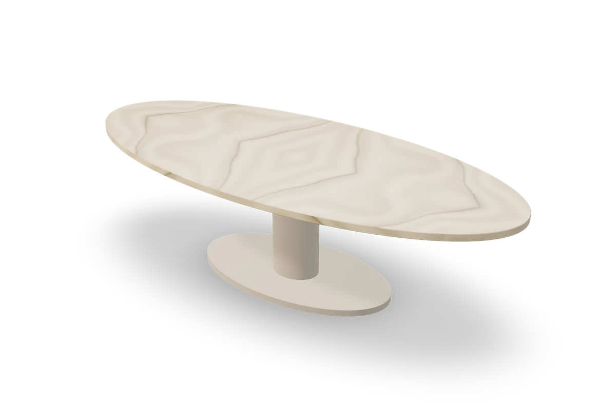 Table ovale en quartzite, composition du configurateur IAKO